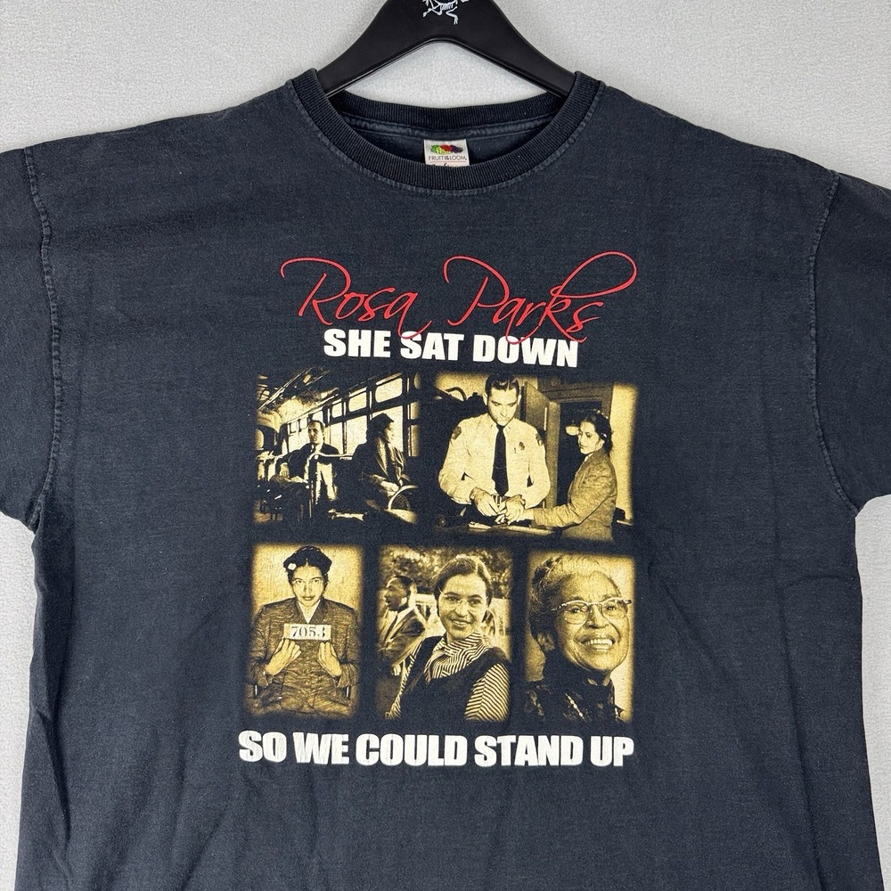 Vintage Rosa Parks Political Graphic T-Shirt Mens Size 2XL 90s Y2K Faded History